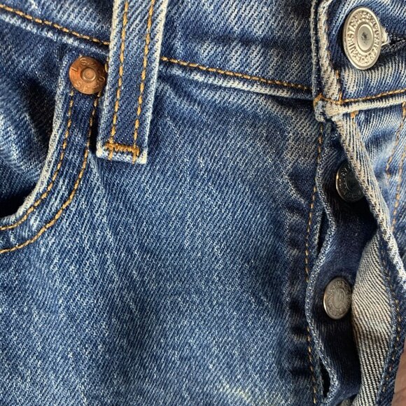 Levi's Wedgie Jeans Womens 28 Blue Denim Stretch Mid-Rise Skinny Button Fly 9698 - Picture 4 of 13